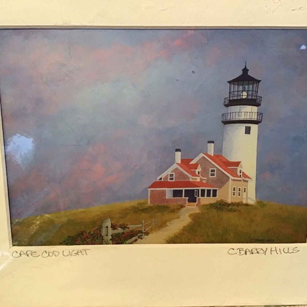C Barry Hills Cape Cod Light Lighthouse 8x10 Art Print Coastal Nautical